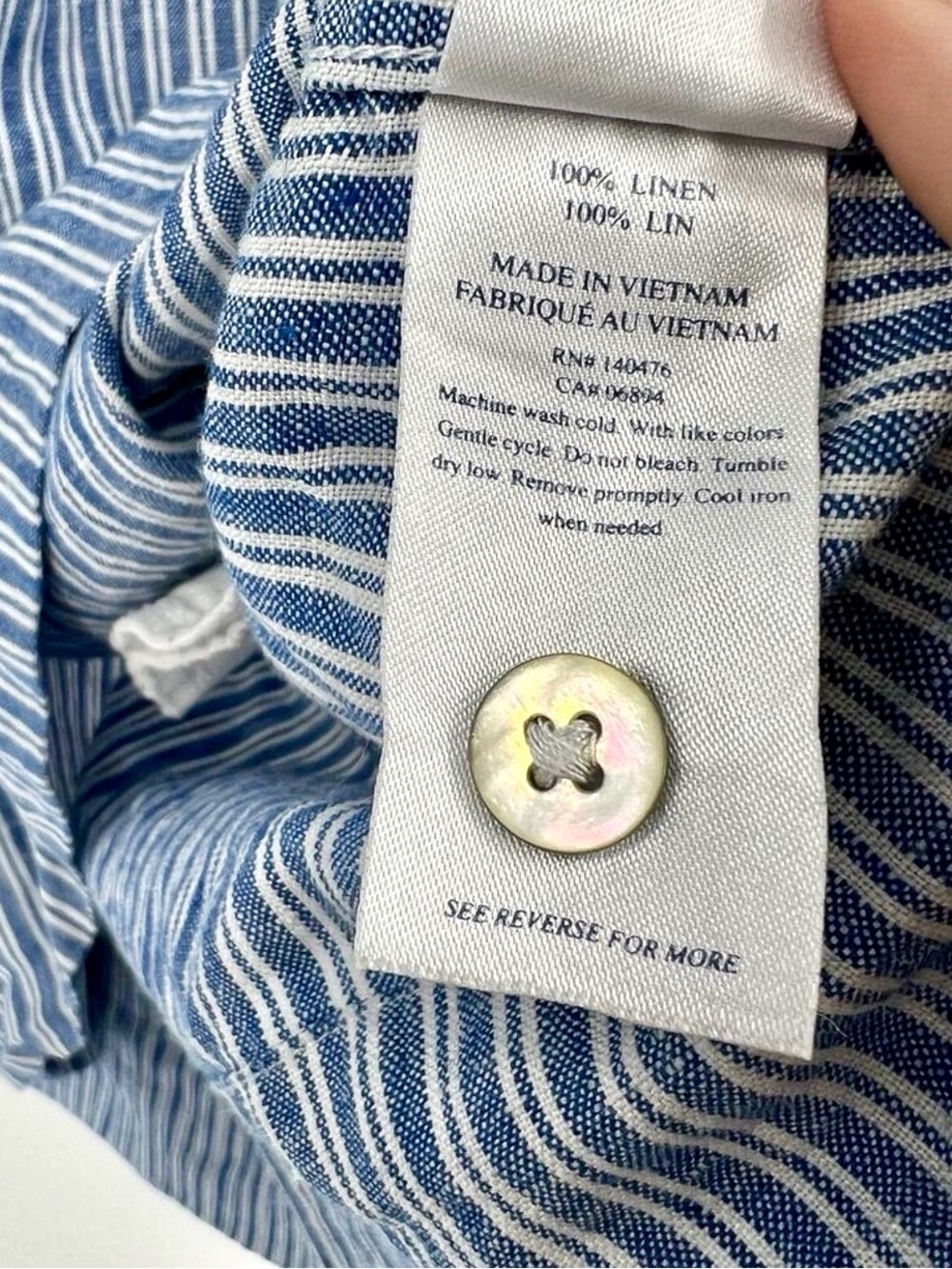 Faherty Blue & White Striped Short-Sleeve Mini Tunic Dress - Picture 9 of 10
